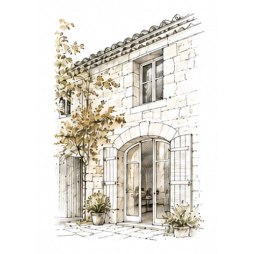 Croquis architectural illustrant le caractère du bâti ancien